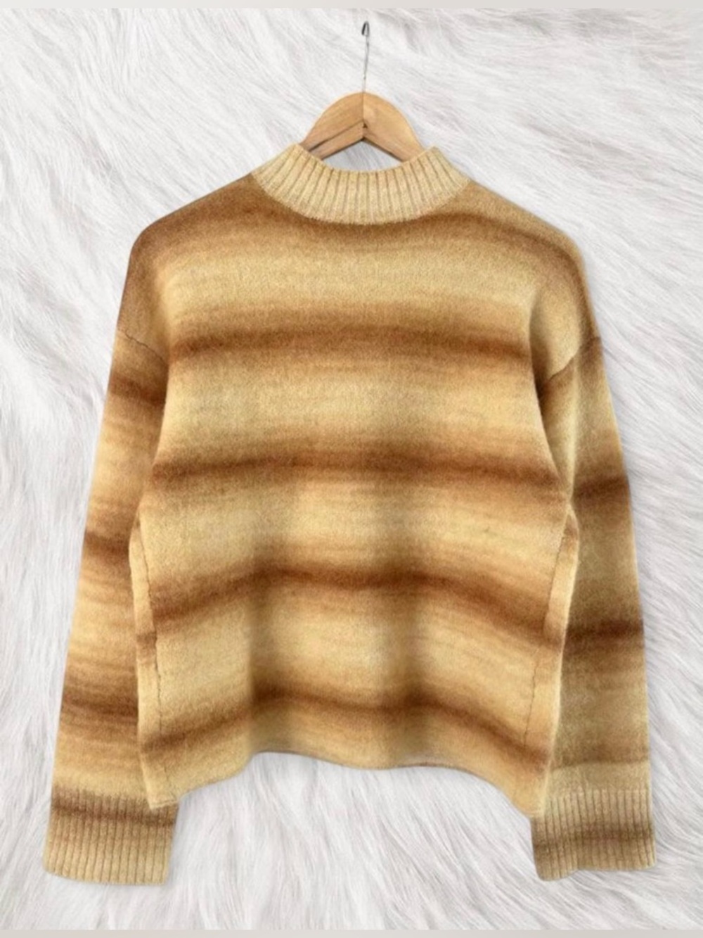 Acne Studios Striped Mock Neck Wool Sweater - Picture 6 of 6